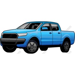 Vibrant Blue Pickup Truck