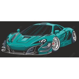 Turbocharged Turquoise Sports Car