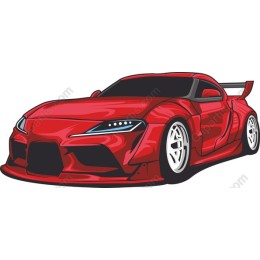 Dynamic Red Sports Car