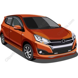 Vibrant Orange Compact Car
