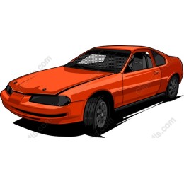 Dynamic Orange Sports Car