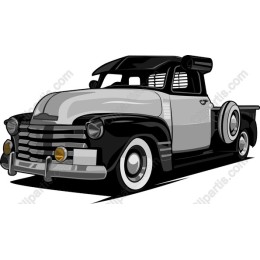 Classic Black and White Pickup Truck