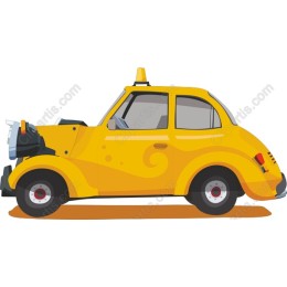 Whimsical Yellow Taxi Cab