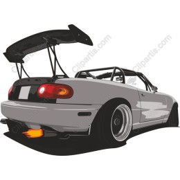 Custom Sports Car with Exhaust Flame