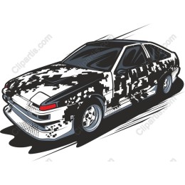 Pixelated Camouflage Car