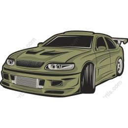 Sleek Green Sports Car