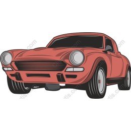 Retro Red Convertible Car
