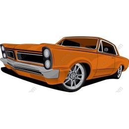 Classic Orange Muscle Car