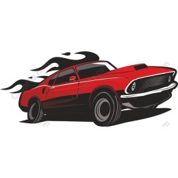Classic Red Muscle Car