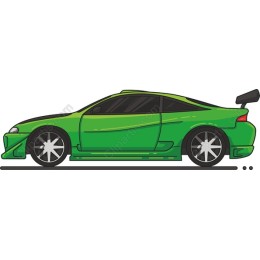 Dynamic Green Sports Car