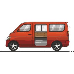 Vibrant Orange Minivan