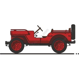 Vintage Red Jeep