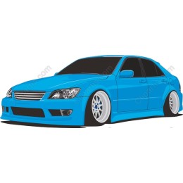 Vibrant Blue Sedan