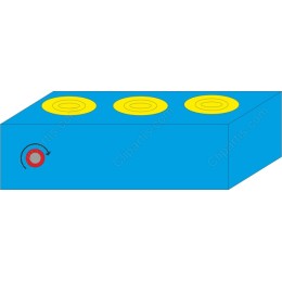 Vibrant Blue Circular Block