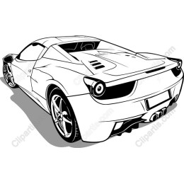 Sleek Sports Car Line Art