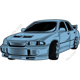 Sporty Blue Sedan