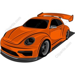 Vibrant Orange Sports Car