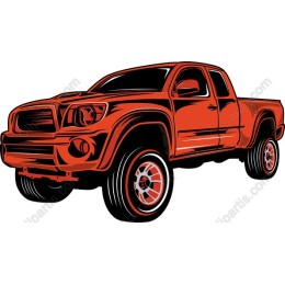 Bold Orange Pickup Truck