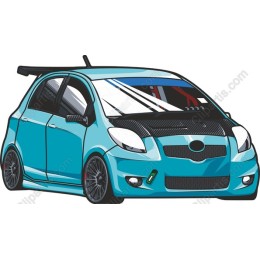 Customized Blue Compact Car