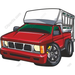 Vibrant Red Pickup Truck