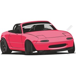Pink Convertible Car