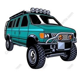 Adventure-Ready Teal Off-Road Van