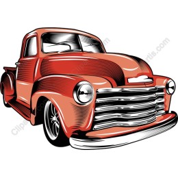 Classic Orange Pickup Truck