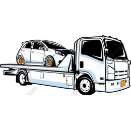 Tow Truck with Loaded Car