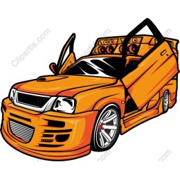 Vibrant Orange Modified Car
