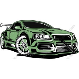 Vibrant Green Sports Car