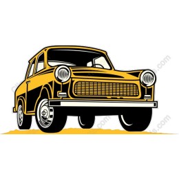 Retro Yellow Car
