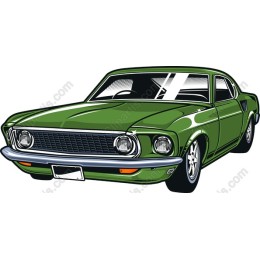 Classic Green Muscle Car