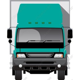 Vibrant Teal Delivery Truck