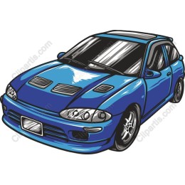 Sporty Blue Car