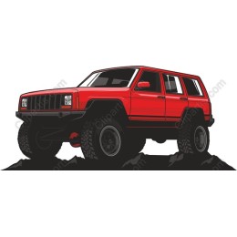 Bold Red Off-Road Vehicle
