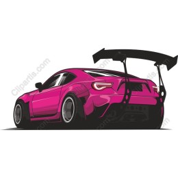 Vibrant Pink Sports Car