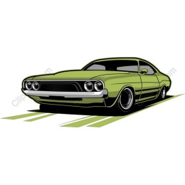 Classic Green Muscle Car