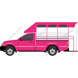 Vibrant Pink Pickup Truck