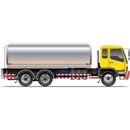 Yellow Fuel Tanker Truck