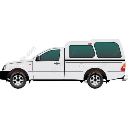 White Pickup Truck with Camper Shell