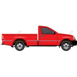 Vibrant Red Pickup Truck