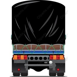 High-Quality Rear View Commercial Truck
