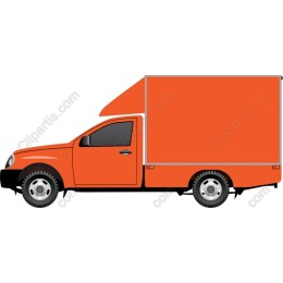 Vibrant Orange Delivery Truck