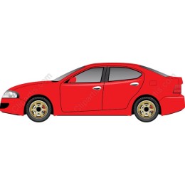 Vibrant Red Sedan