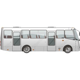 Modern Silver Passenger Bus