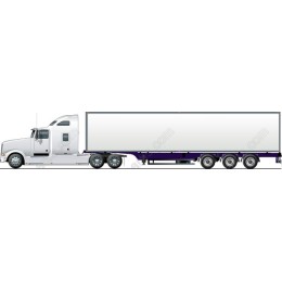 Semi-Truck with Customizable Blank Trailer