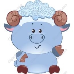 Cute Cartoon Blue Sheep