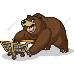 Cheerful Bear Shopping Cart