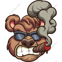 Fierce Bear with Sunglasses and Cigar