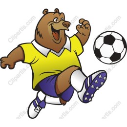 Cheerful Bear Soccer Player